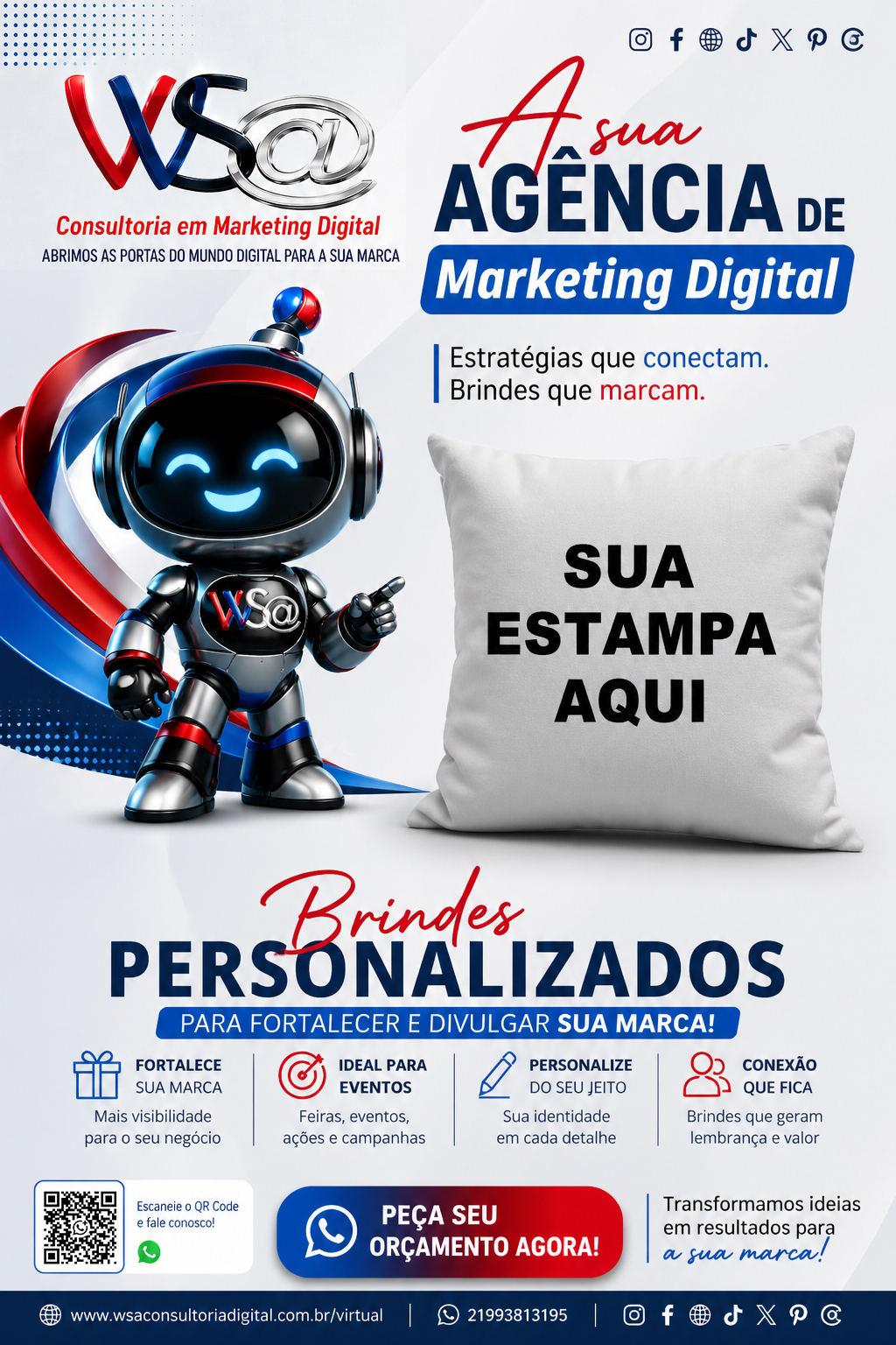 Almofada personalizada a partir de 10 und